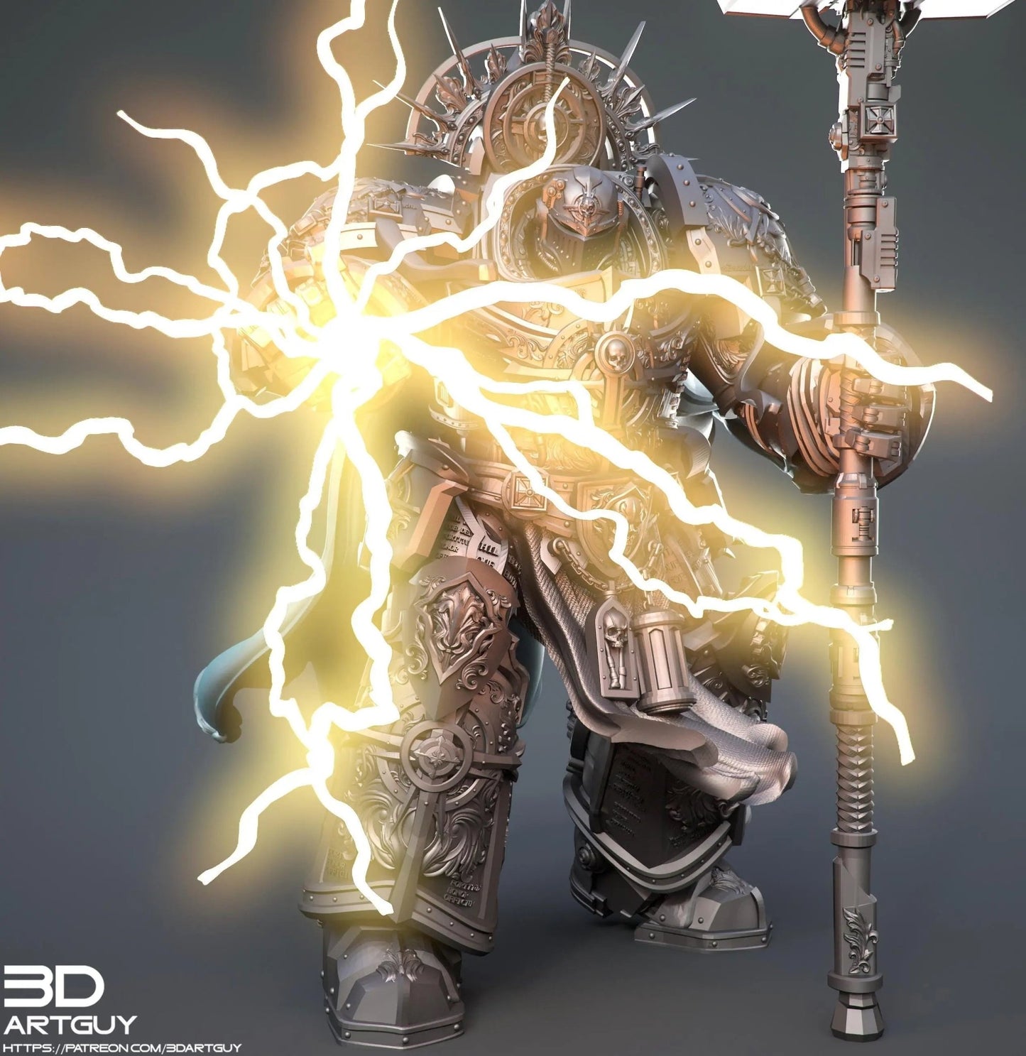 Knight Of Purity by 3DArtGuy 32mm scale, 50mm or 100mm, Miniature War Gaming Figure - DelsBricks Toys & CollectiblesResin Printed MiniatureDelsBricks Toys & CollectiblesMega Diamonds & Schwartzreiter Mini Forge