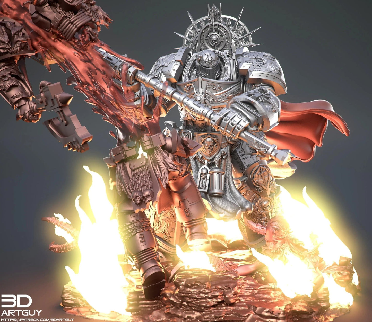 Knight Of Purity by 3DArtGuy 32mm scale, 50mm or 100mm, Miniature War Gaming Figure - DelsBricks Toys & CollectiblesResin Printed MiniatureDelsBricks Toys & CollectiblesMega Diamonds & Schwartzreiter Mini Forge