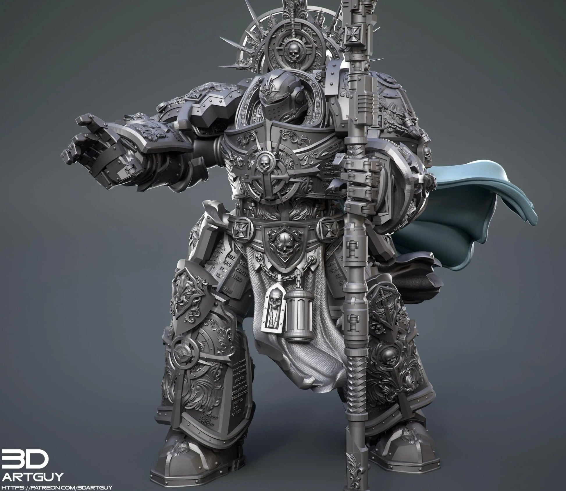 Knight Of Purity by 3DArtGuy 32mm scale, 50mm or 100mm, Miniature War Gaming Figure - DelsBricks Toys & CollectiblesResin Printed MiniatureDelsBricks Toys & CollectiblesMega Diamonds & Schwartzreiter Mini Forge