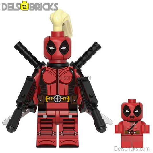 Lady Deadpool from Deadpool & Wolverine Movie Lego Minifigures Custom Toys - DelsBricks MinifiguresMinifiguresDelsBricks MinifiguresDelsbricks