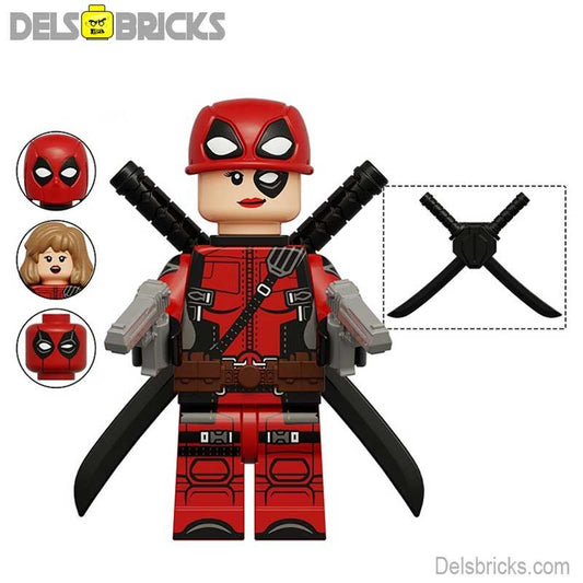 Lady Deadpool marvel Lego Minifigures Custom Toys NEW - DelsBricks MinifiguresMinifiguresDelsBricks MinifiguresDelsbricks