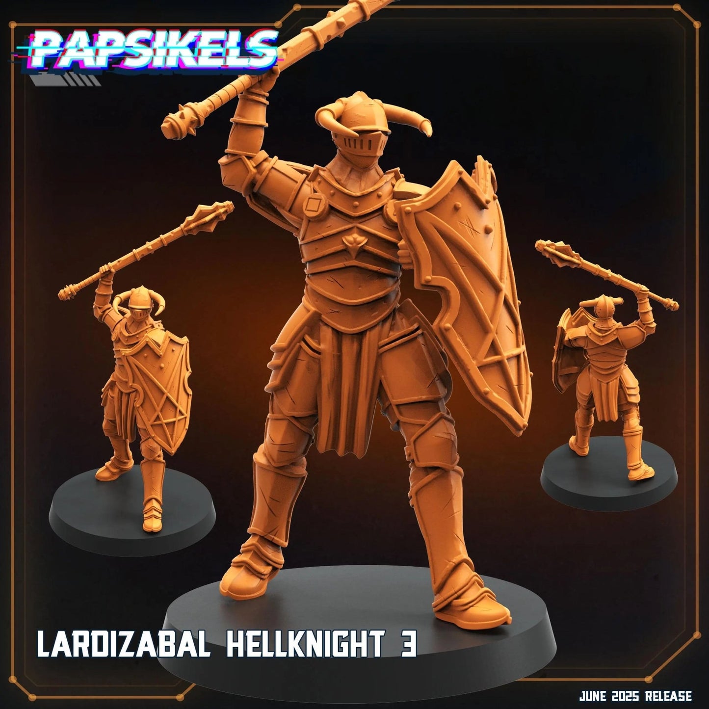 Lardizabal Hell Knight by Papsikels Miniature, 3 Figures, 28/32mm Scale, 64mm, War Gaming, Proxy for Trench Crusade - DelsBricks Toys & CollectiblesResin Printed MiniatureDelsBricks Toys & CollectiblesMega Diamonds & Schwartzreiter Mini Forge