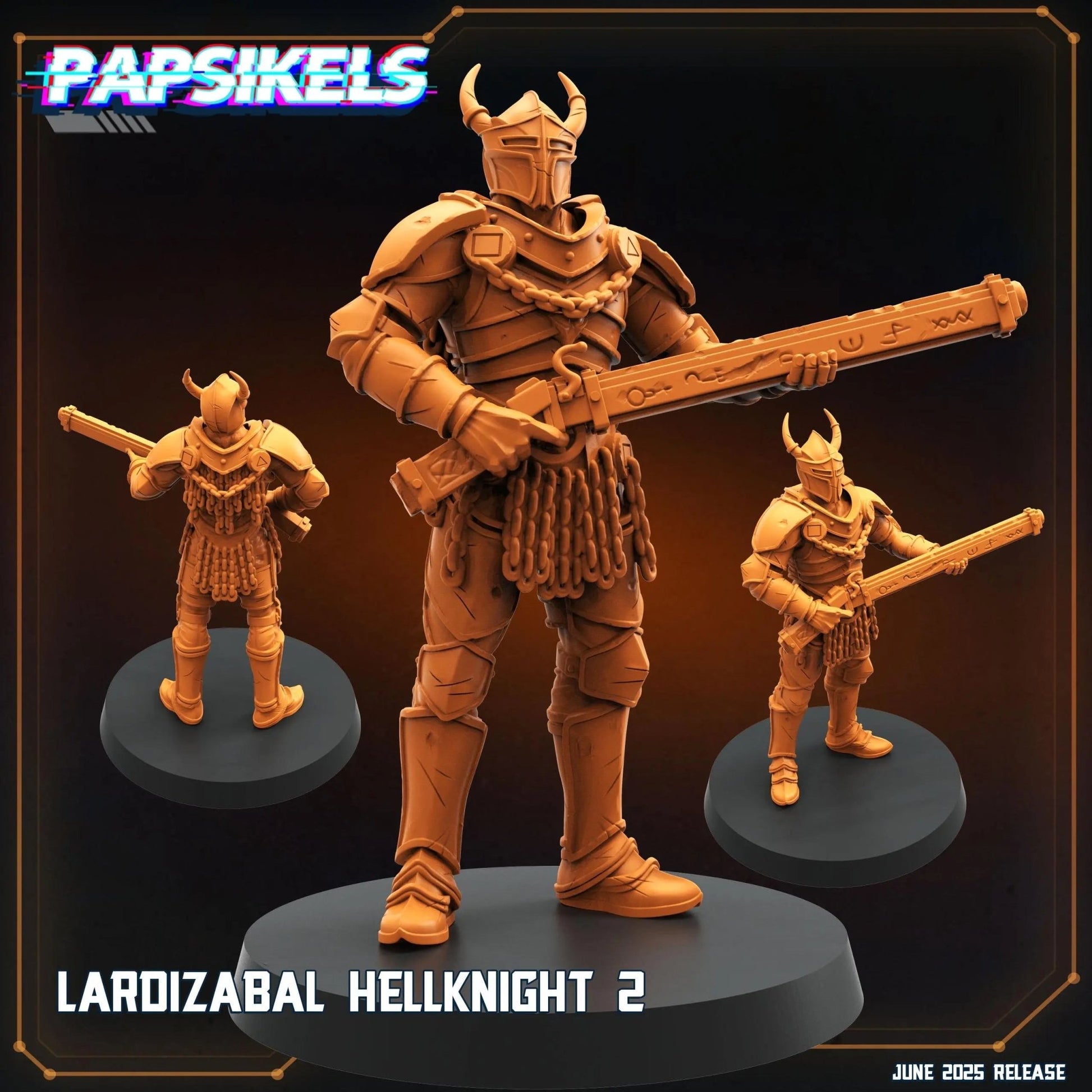 Lardizabal Hell Knight by Papsikels Miniature, 3 Figures, 28/32mm Scale, 64mm, War Gaming, Proxy for Trench Crusade - DelsBricks Toys & CollectiblesResin Printed MiniatureDelsBricks Toys & CollectiblesMega Diamonds & Schwartzreiter Mini Forge