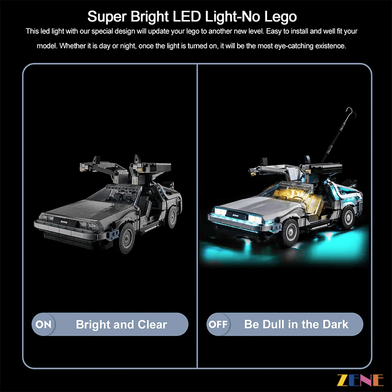 Light Kit for Back to the Future Time Machine 10300 - DelsBricks Toys & CollectiblesLed Light Kit for LegoDelsBricks Toys & CollectiblesZENE