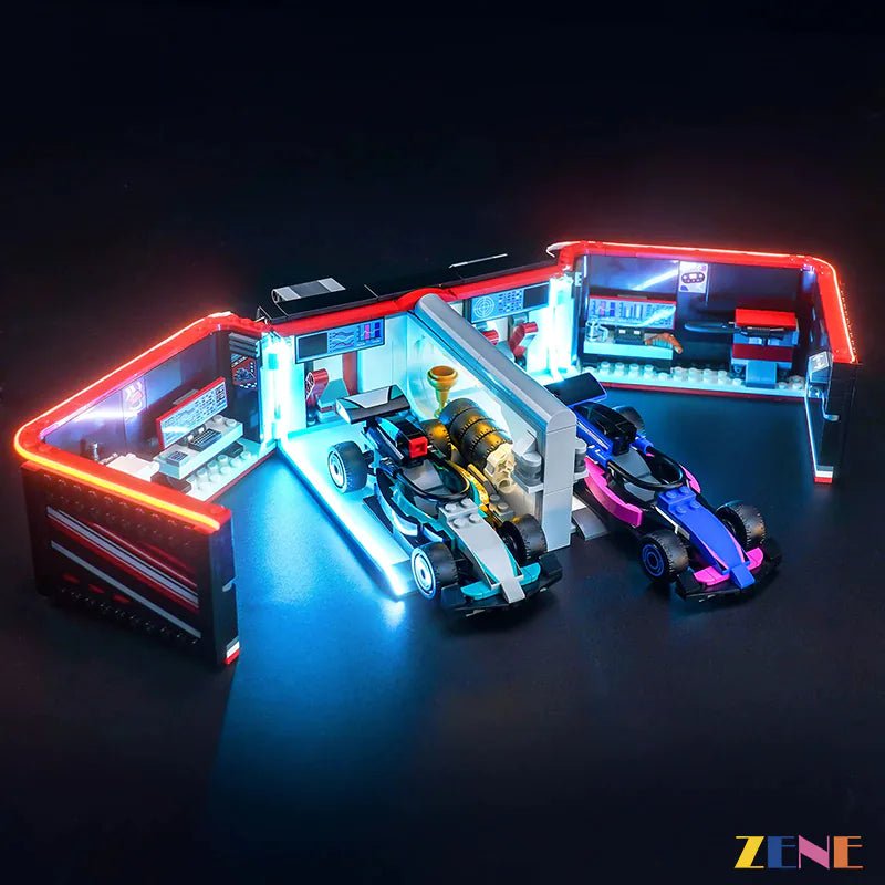 Light Kit for City F1 Garage Mercedes - AMG Alpine Cars 60444 - DelsBricks Toys & CollectiblesLed Light Kit for LegoDelsBricks Toys & CollectiblesZENE