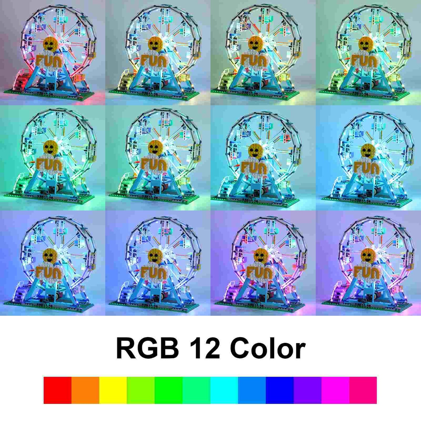 Light Kit for Ferris Wheel 31119 (RC & 12 RGB Colors) - DelsBricks Toys & CollectiblesLed Light Kit for LegoDelsBricks Toys & CollectiblesZENE