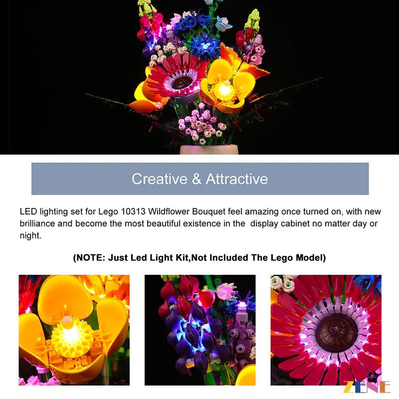 Light Kit for Flower Wildflower Bouquet 10313 - DelsBricks Toys & CollectiblesLed Light Kit for LegoDelsBricks Toys & CollectiblesZENE