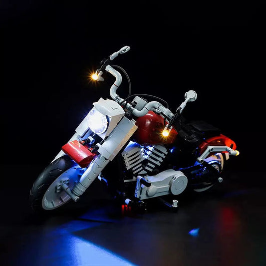 Light Kit for Harley - Davidson® Fat Boy® 10269 (Wheel Blue) - DelsBricks Toys & CollectiblesLed Light Kit for LegoDelsBricks Toys & CollectiblesZENE