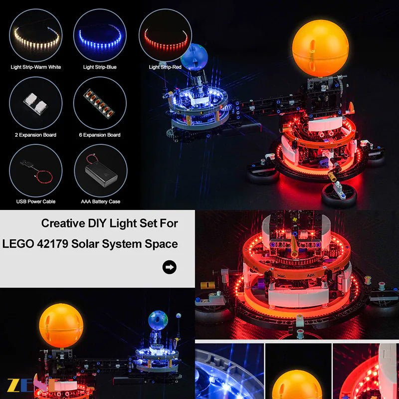 Light Kit for Planet Earth and Moon in Orbit 42179 - DelsBricks Toys & CollectiblesLed Light Kit for LegoDelsBricks Toys & CollectiblesZENE