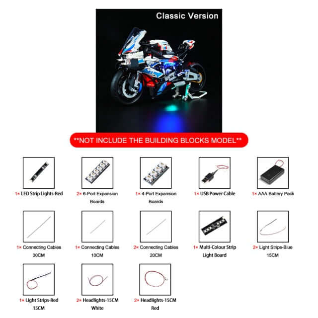 Light Kit for Technic™ Motorcycle M1000 42130 - DelsBricks Toys & CollectiblesLed Light Kit for LegoDelsBricks Toys & CollectiblesZENE