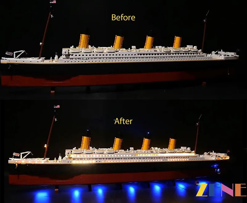 Light Kit for Titanic Ship 10294 (Ice Blue Ver.) - DelsBricks Toys & CollectiblesLed Light Kit for LegoDelsBricks Toys & CollectiblesZENE
