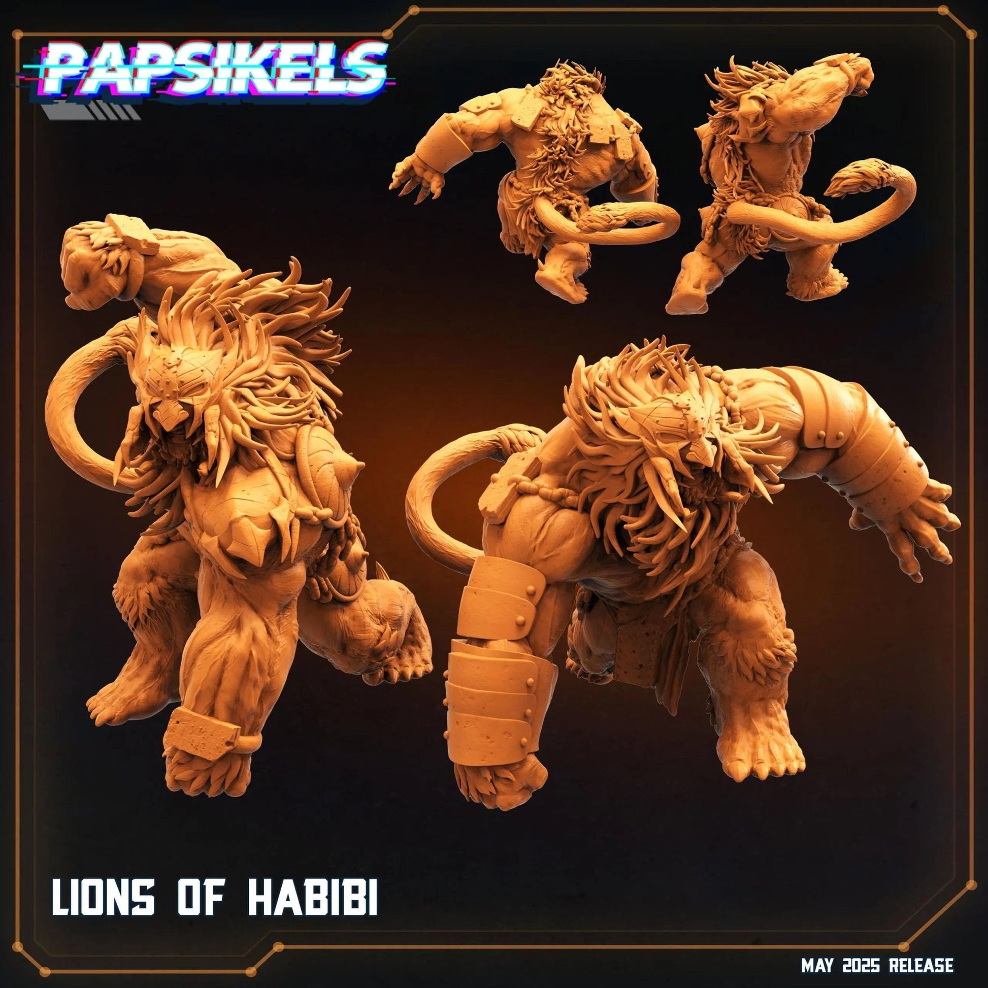 Lions of Habibi by Papsikels Miniature, 45mm Miniature, 32mm Heroic Scale, War Gaming, Proxy, Trench Crusade, Tabletop gaming - DelsBricks Toys & CollectiblesResin Printed MiniatureDelsBricks Toys & CollectiblesMega Diamonds & Schwartzreiter Mini Forge
