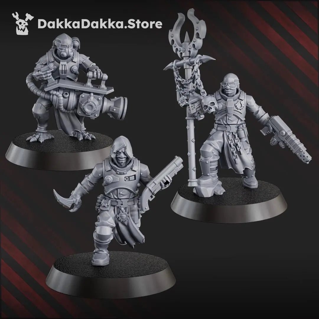 Liquidation Team of Cosmic Harvester by DakkaDakka 28mm Heroic Scale Miniature, 32mm tall, 10 Units, Proxy, Grimdark, Sci - Fi, OPR, Chaos - DelsBricks Toys & CollectiblesResin Printed MiniatureDelsBricks Toys & CollectiblesMega Diamonds & Schwartzreiter Mini Forge