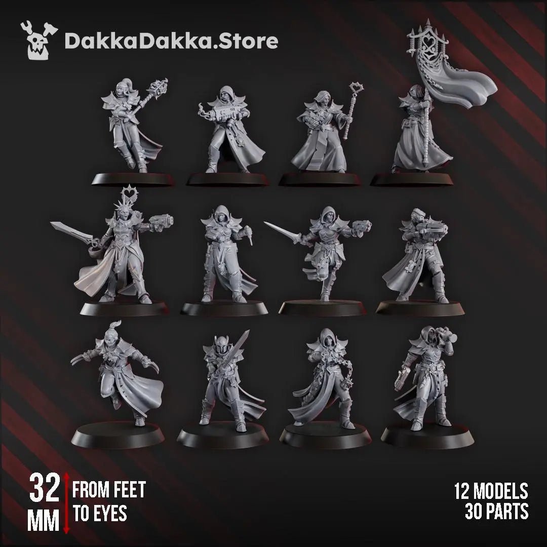 Liquidation Team of Ordine Vendetta by DakkaDakka 28/32mm Heroic Scale Miniature, 32mm tall, 12 Units, Proxy, Grimdark, Sci - Fi, OPR - DelsBricks Toys & CollectiblesResin Printed MiniatureDelsBricks Toys & CollectiblesMega Diamonds & Schwartzreiter Mini Forge