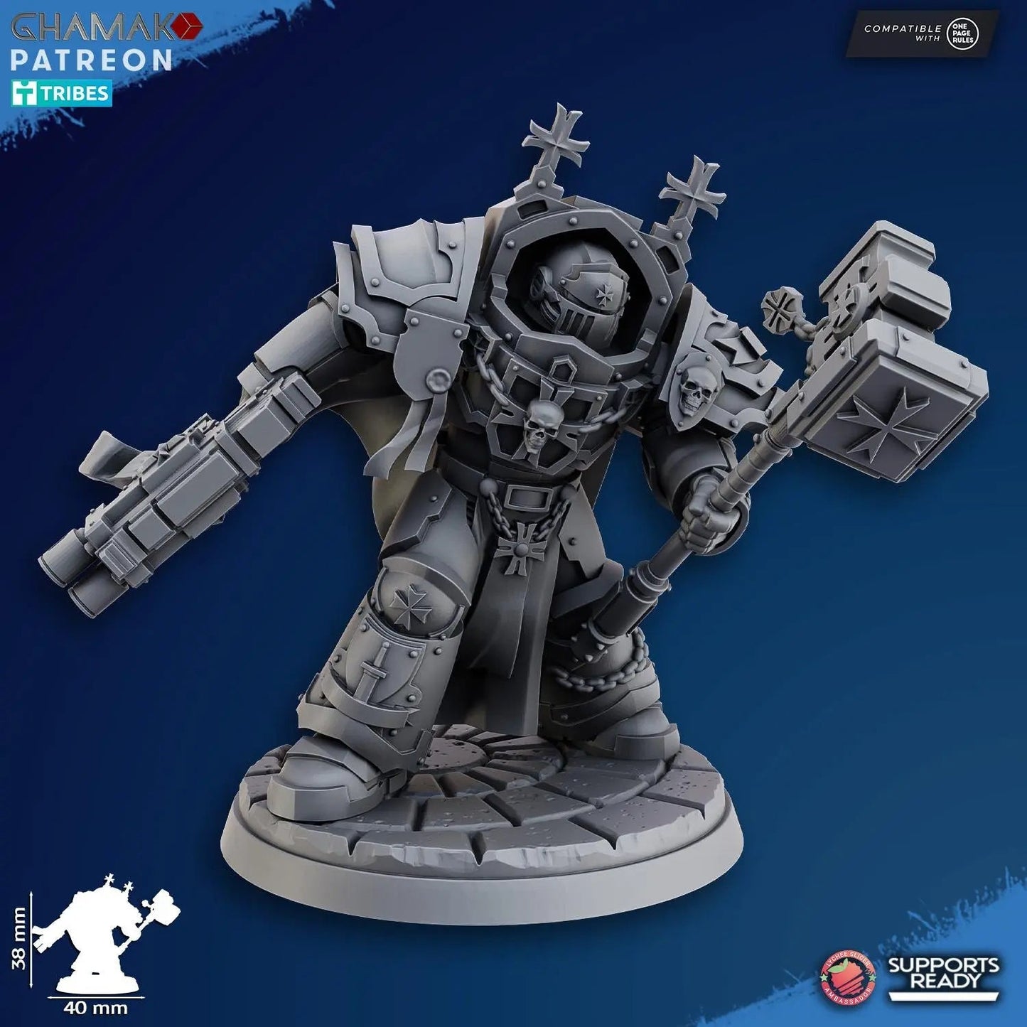 Lord of the Temple Exterminator by Ghamak Fantasy 28/32mm Scale Miniature, 38mm tall - DelsBricks Toys & CollectiblesResin Printed MiniatureDelsBricks Toys & CollectiblesMega Diamonds & Schwartzreiter Mini Forge