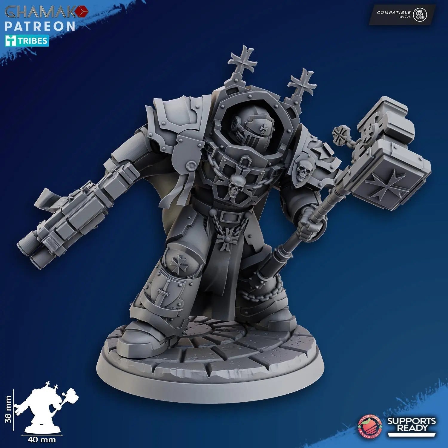 Lord of the Temple Exterminator by Ghamak Fantasy 28/32mm Scale Miniature, 38mm tall - DelsBricks Toys & CollectiblesResin Printed MiniatureDelsBricks Toys & CollectiblesMega Diamonds & Schwartzreiter Mini Forge