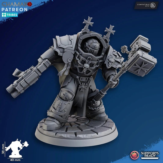 Lord of the Temple Exterminator by Ghamak Fantasy 28/32mm Scale Miniature, 38mm tall - DelsBricks Toys & CollectiblesResin Printed MiniatureDelsBricks Toys & CollectiblesMega Diamonds & Schwartzreiter Mini Forge