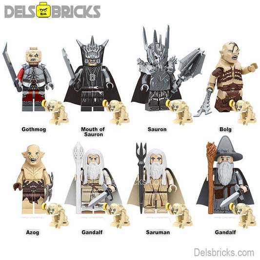 Lord of The Rings Set of 8 Lego Minifigures Custom Toys