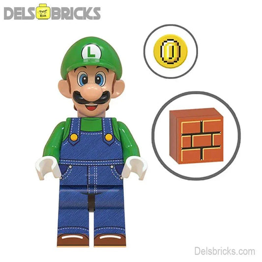 Luigi from Super Mario Brothers Movie Lego Minifigures Custom Toys - DelsBricks MinifiguresMinifiguresDelsBricks MinifiguresDelsbricks