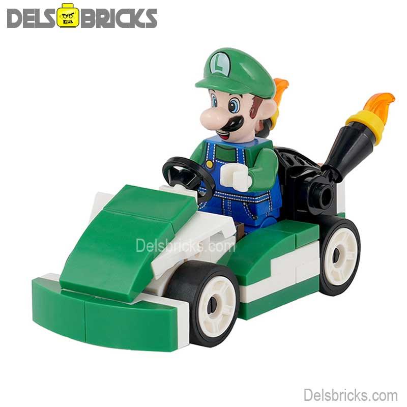 Luigi Kart Brothers Super Mario Lego Minifigures Custom Toys - DelsBricks MinifiguresMinifiguresDelsBricks MinifiguresDelsbricks
