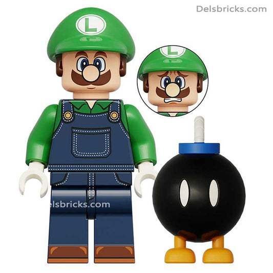 Luigi Super Mario Brothers Lego Minifigures Custom Toys - DelsBricks MinifiguresMinifiguresDelsBricks MinifiguresDelsbricks