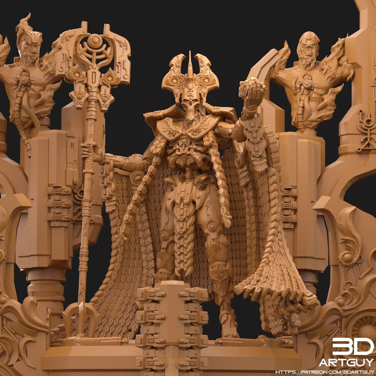 Machine Dias by 3DArtGuy 32mm scale, 120mm, Miniature War Gaming Figure, Grim Dark, Proxy, Necron, Silent King, Display Model - DelsBricks Toys & CollectiblesResin Printed MiniatureDelsBricks Toys & CollectiblesMega Diamonds & Schwartzreiter Mini Forge