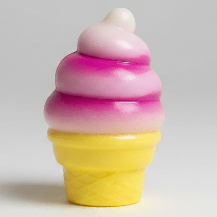 Magenta and White Swirl Ice Cream Cone Squishy (Gelatin Squish) - DelsBricks Toys & CollectiblesDelsBricks Toys & CollectiblesRalphie's Funhouse