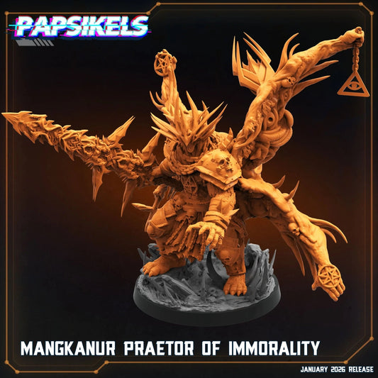 Mangkanur Praetor of Immorality - 100mm Resin Printed Grimdark Mini by Papsikels - DelsBricks Toys & CollectiblesResin Printed MiniatureDelsBricks Toys & CollectiblesMega Diamonds & Schwartzreiter Mini Forge