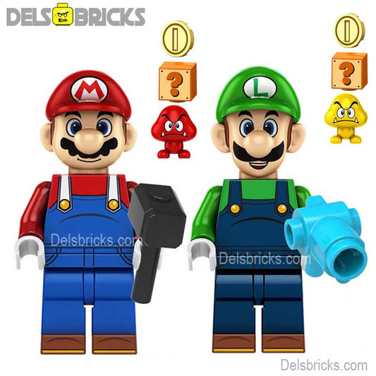 Mario & Luigi Super Mario Brothers set of 2 Minifigures New1