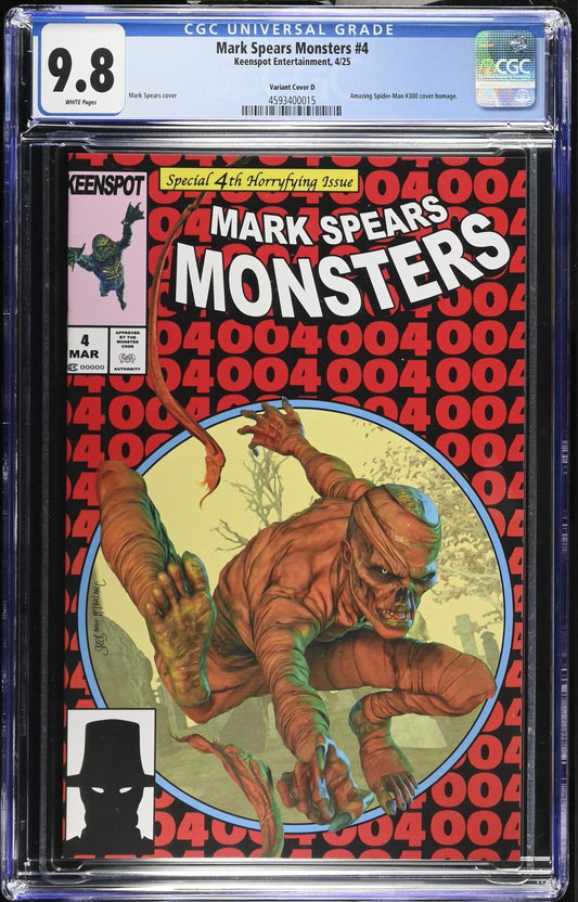 Mark Spears Monsters 4 Keenspot Entertainment Cover D CGC 9.8 - DelsBricks Toys & CollectiblesCollectibles:Comic Books & Memorabilia:Comics:Comics & Graphic NovelsDelsBricks Toys & Collectibles412 Comics