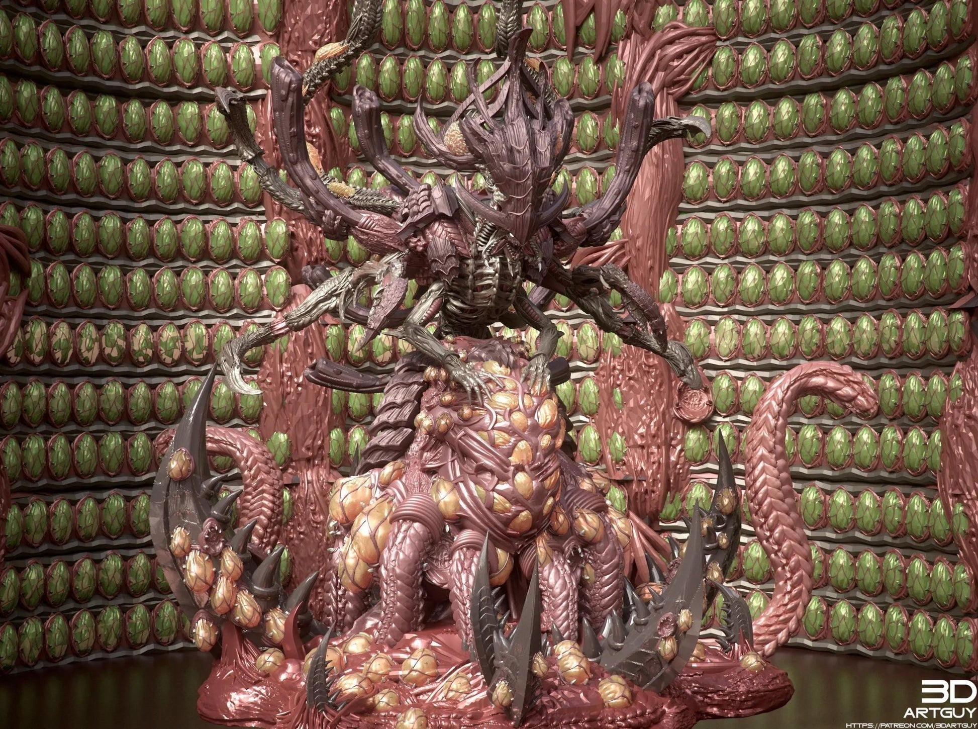 Matriarch (Birthing) by 3DArtGuy 32mm scale, 50mm or 100mm, Miniature War Gaming Figure - DelsBricks Toys & CollectiblesResin Printed MiniatureDelsBricks Toys & CollectiblesMega Diamonds & Schwartzreiter Mini Forge