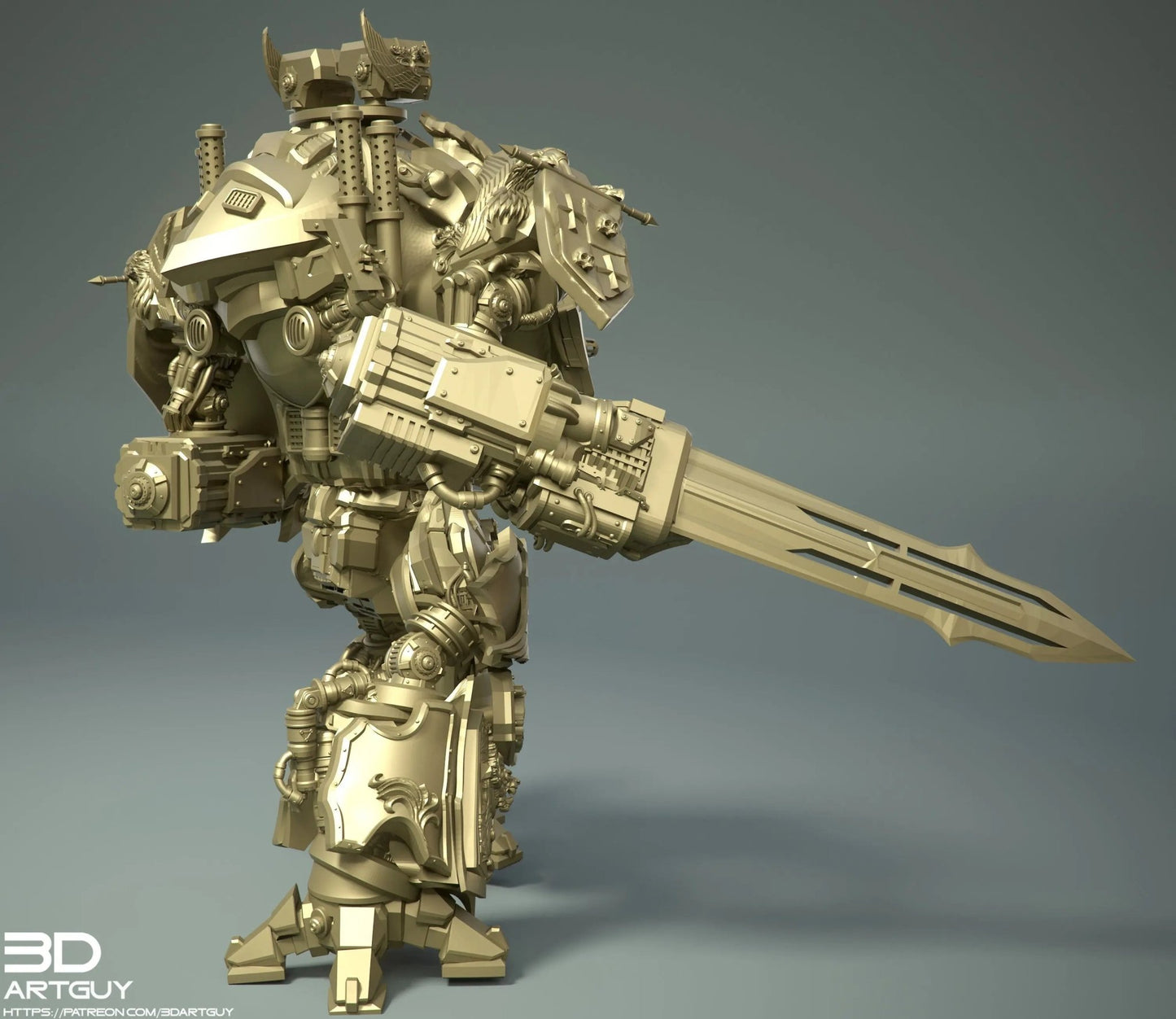 Medieval Mech Knight by 3DArtGuy 32mm scale, 50, 180mm, Miniature War Gaming Figure - DelsBricks Toys & CollectiblesResin Printed MiniatureDelsBricks Toys & CollectiblesMega Diamonds & Schwartzreiter Mini Forge
