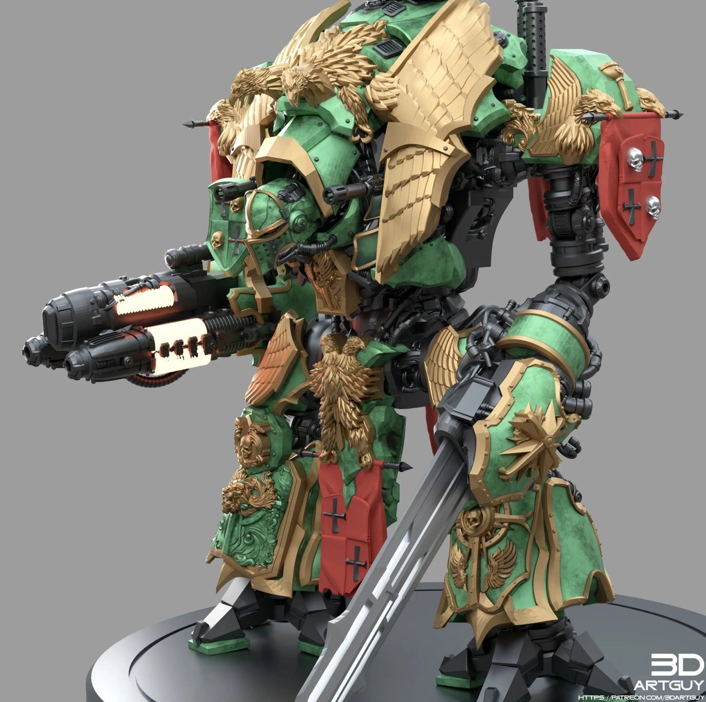 Medieval Mech Knight by 3DArtGuy 32mm scale, 50, 180mm, Miniature War Gaming Figure - DelsBricks Toys & CollectiblesResin Printed MiniatureDelsBricks Toys & CollectiblesMega Diamonds & Schwartzreiter Mini Forge
