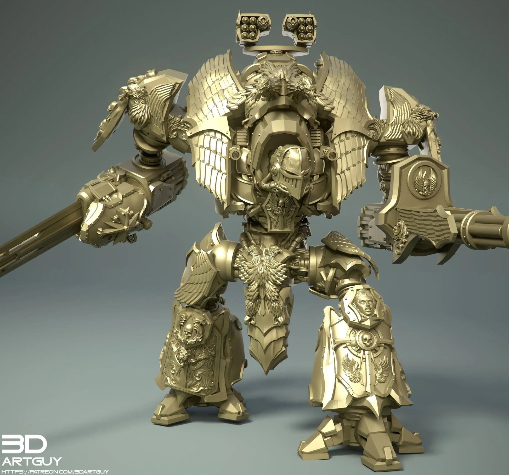 Medieval Mech Knight by 3DArtGuy 32mm scale, 50, 180mm, Miniature War Gaming Figure - DelsBricks Toys & CollectiblesResin Printed MiniatureDelsBricks Toys & CollectiblesMega Diamonds & Schwartzreiter Mini Forge