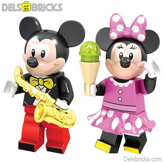 Mickey & Minnie Mouse set of 2 Disney Lego Minifigures Custom Toys 4 - DelsBricks MinifiguresMinifiguresDelsBricks MinifiguresDelsbricks