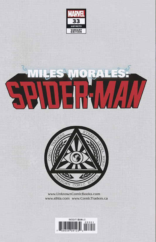Miles Morales Spider - Man 33 Unknown Comics Gabriele Dell'Otto Exclusive Var (12/08/2021) (12/15/2021) - DelsBricks Toys & CollectiblesCOMIC BOOK EXCLUSIVEDelsBricks Toys & CollectiblesUnknown Comic Books