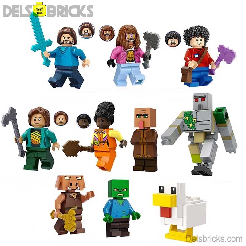 Minecraft Movie Set of 8 Lego Minifigures Custom toys - DelsBricks MinifiguresMinifiguresDelsBricks MinifiguresDelsbricks