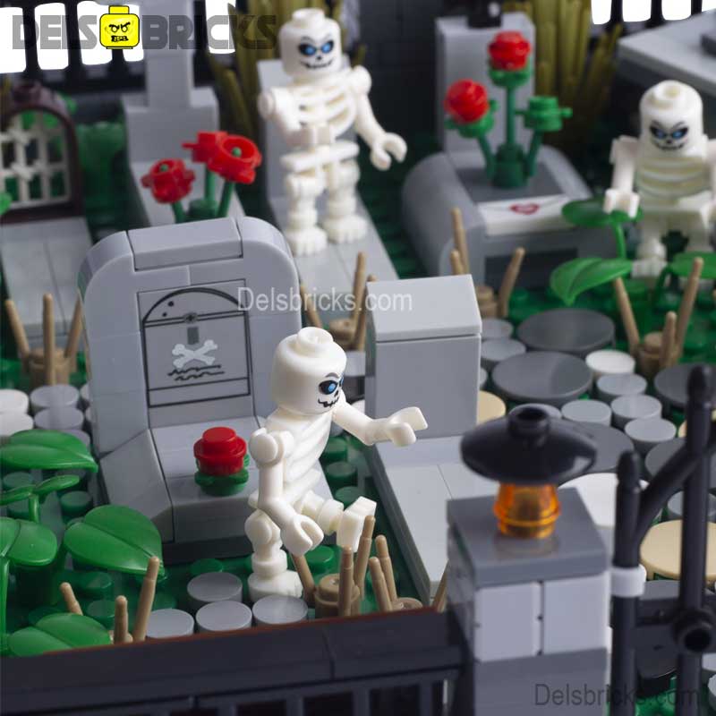 Halloween Cemetary Playset Lego Minifigures Horror Custom Toys