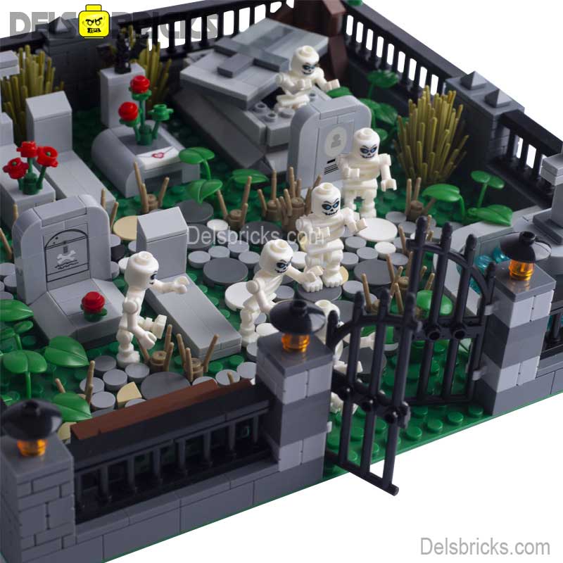 Halloween Cemetary Playset Lego Minifigures Horror Custom Toys