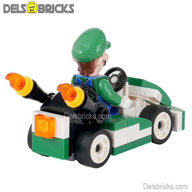 Luigi Kart Super Mario Brothers Lego Minifigures Custom Toys