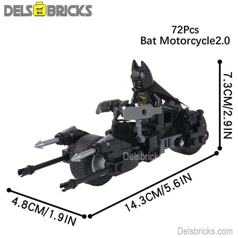 Batman & Motorcycle Batcycle Lego Minifigures Custom Toys