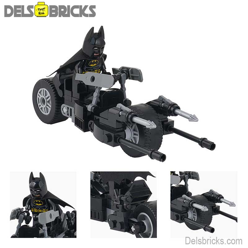 Batman & Motorcycle Batcycle Lego Minifigures Custom Toys