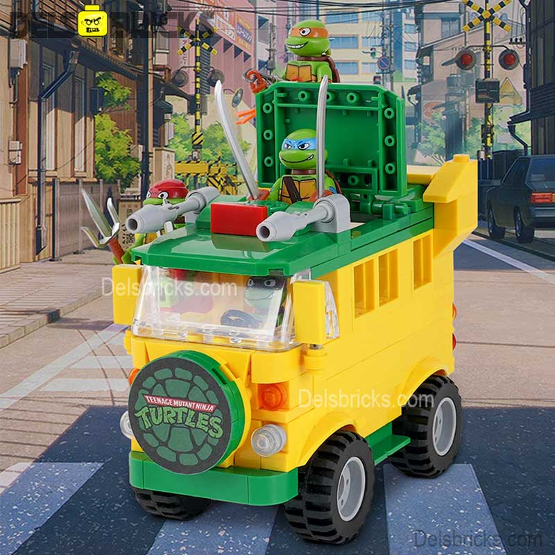 Teenage Mutant Ninja Turtles & Pizza Truck Lego Minifigures Custom Toys