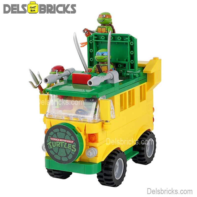 Teenage Mutant Ninja Turtles & Pizza Truck Lego Minifigures Custom Toys