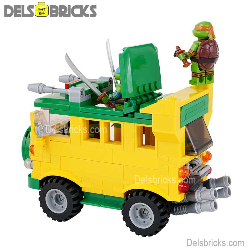 Teenage Mutant Ninja Turtles & Pizza Truck Lego Minifigures Custom Toys