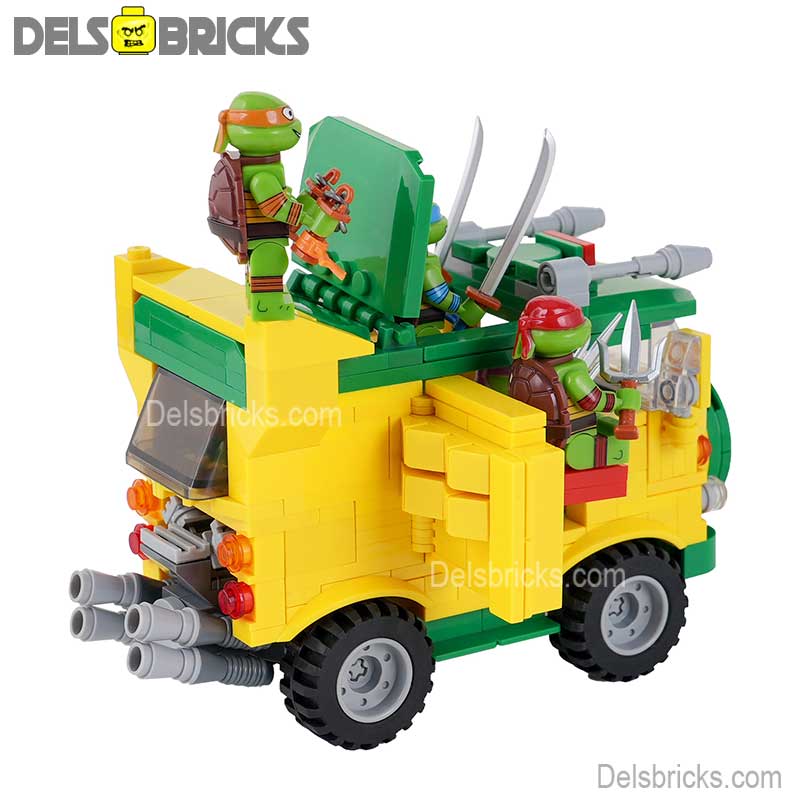 Teenage Mutant Ninja Turtles & Pizza Truck Lego Minifigures Custom Toys