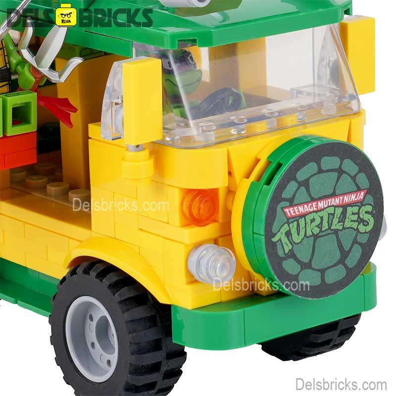 Teenage Mutant Ninja Turtles & Pizza Truck Lego Minifigures Custom Toys