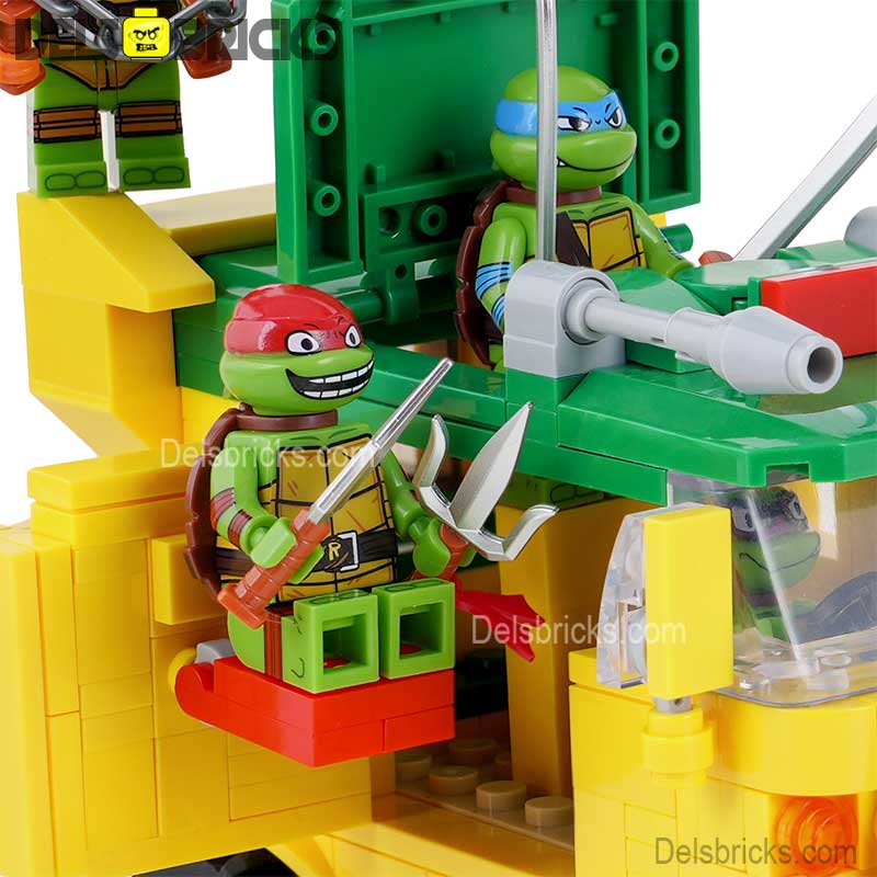 Teenage Mutant Ninja Turtles & Pizza Truck Lego Minifigures Custom Toys