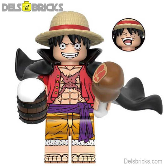 Monkey D Luffy from One Piece Lego Anime Minifigures with Cape - DelsBricks MinifiguresMinifiguresDelsBricks MinifiguresDelsbricks
