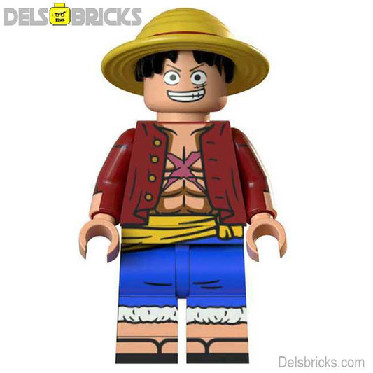 Monkey D Luffy One Piece Anime classic version Lego Minifigures custom toys - DelsBricks MinifiguresMinifiguresDelsBricks MinifiguresDelsbricks